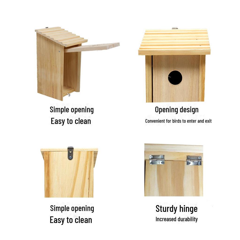 Solid Wood Outdoor Bird Nest for Garden Decoration – Winter Breeding Hanging Birdhouse