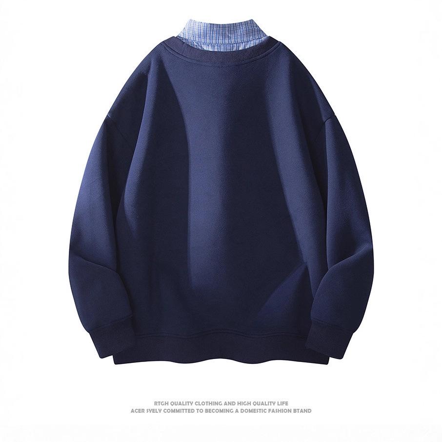 American Trendy Detachable Hoodie and Shirt Collar Pullover - High Quality, Long Sleeve, Autumn Style for Couples