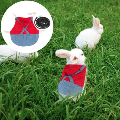 1Set Pet Rabbit Harness Leash Costume Set Fashion Lovely Comfortable Adjustable Traction Rope for Bunny Walking Photography