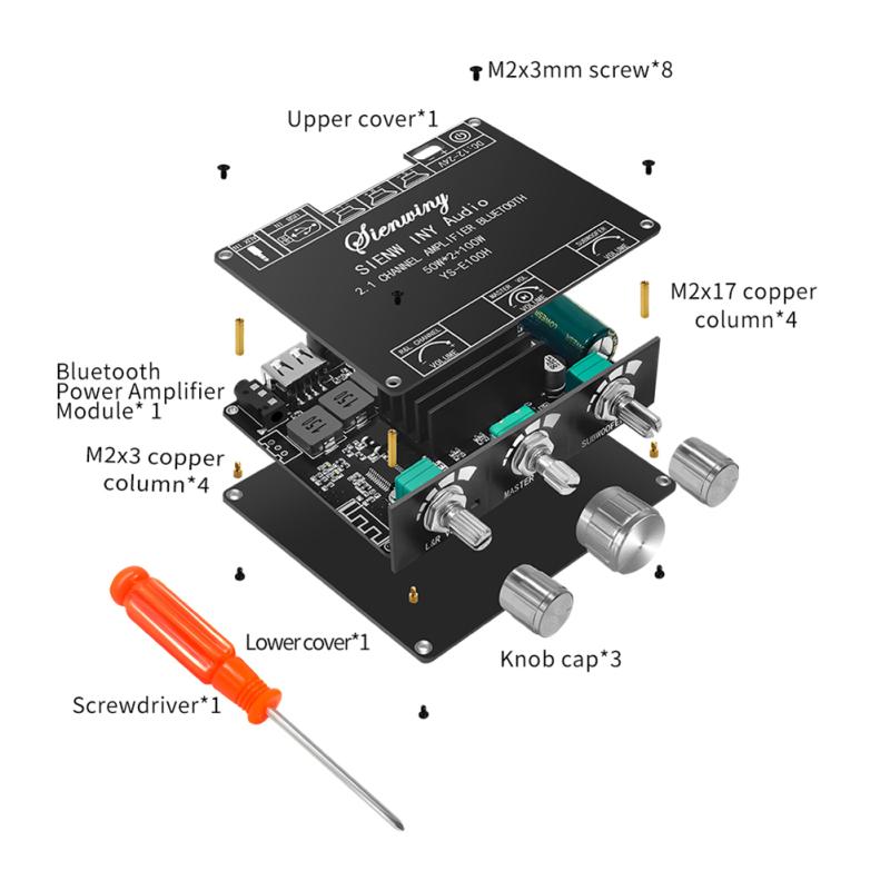 Ys-e100h 2.1 Channel Bluetooth-compatible 5.1 Audio Power Amplifier Board High Low Tone Subwoofer