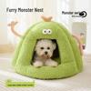 Winter Halbgeschlossenes Haustierbett - Kleines Monster Design