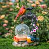 Valery Madelyn Gartendekoration, Niedliches Vogel-Trinkloch, Gartenlicht, Tierfigur für den Außenbereich mit Solarenergie, Gartendekoration, Außendekoration, Mot