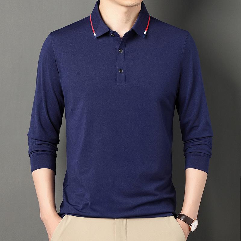 

Рубашка с длинным рукавом, мужская рубашка поло с лацканами, молодежная, деловая, тонкая, однотонная, с длинным рукавом, мужская одежда 4XL