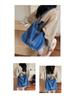 Korean Style Washed Denim Crossbody Tote – Large Capacity with Retro Letter Print (2025 Edition)
