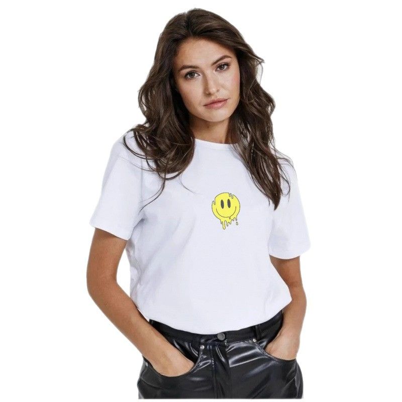 Western Style New Fashion Casual Loose Round Neck Print Short Sleeve T-shirt Top Printed T-shirt Top