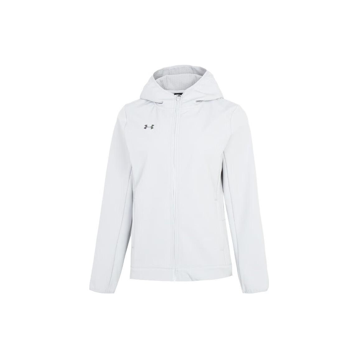 Under Armour Logo Print Hooded Windbreaker Women Light-Gray 22600402-009 3XL