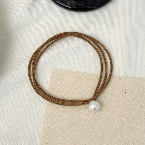 10PCS Hair Rope with Pearl Decoration High Elastic Strong Toughness Rubber Bands No Slip Versatile Headband for Commuting