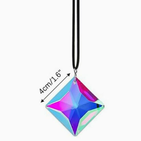Seven-Color Crystal Glass Heart Ornament for Christmas Tree and New Year Decoration