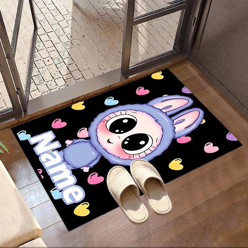 Custom Name Personalized Labubu Print Carpet, Versatile Home Decor Rug, for Playroom, Apartment, Balcony, Entryway, Hallway Gift