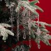 5Pcs Christmas Decoration Supplies Acrylic Transparent Pendant Simulation Snowflake Ice Bar Pendant Christmas Tree Ice Edge Pendant