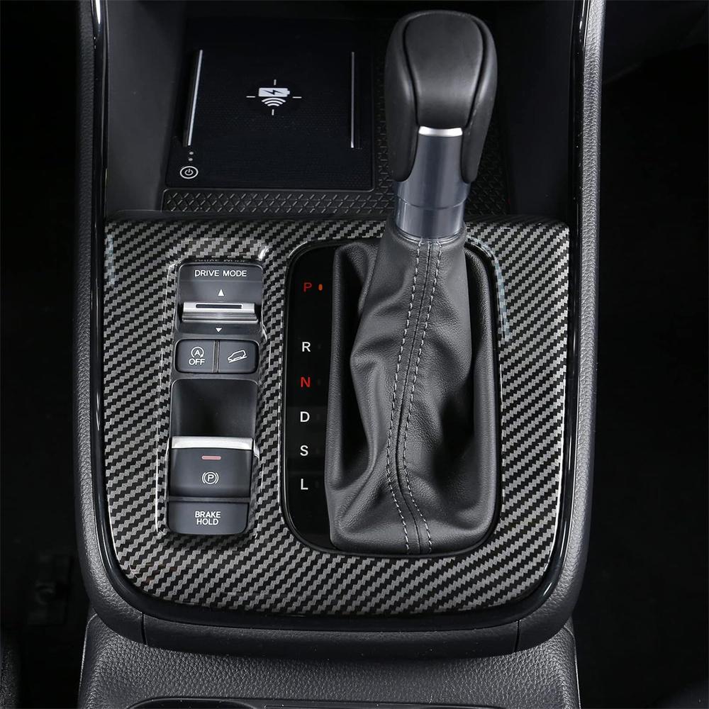 Carbon Fiber Look Console Gear Shift Panel Cover Trim For Honda CRV CR-V 2023-24