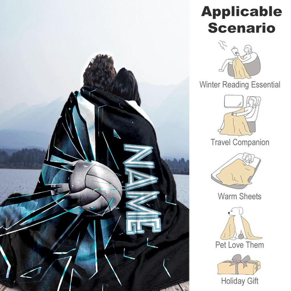 Volleyball6 Personalized Name Blanket Lightweight Personalized Blanket Soft Warm Cozy Great for Bed Home Decor Livingroom Chair Ideal for All Seasons