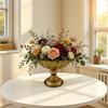 Distressed Gold Vases Indoor Decorative Flower Container for Sitting Room Or Garden Setting