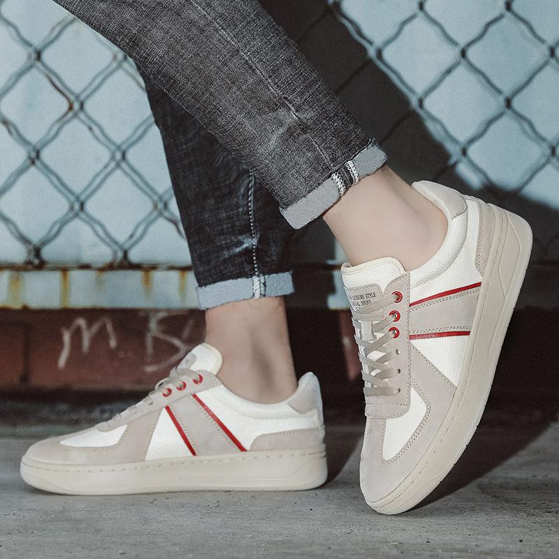 All-match Mens Handmade Sneakers Luxury Brand Men's Walking Footwear Lace-Up Men Casual Breathable Shoes Stylish Men's Flats