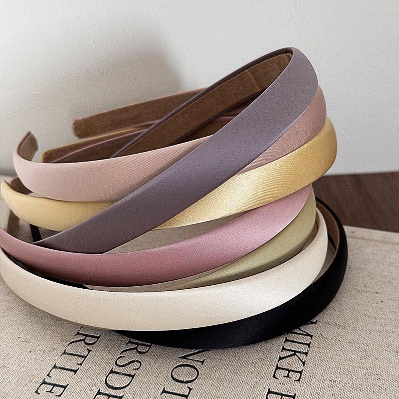 Korean Satin Thin Headband for Women - Versatile Retro French Style with Non-Slip Deerskin Velvet