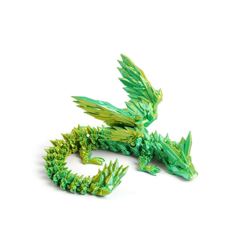 3D Printed Dragon with Wings Gradient Dragon Movable Wing Dragons Interaction Creative Kid Gift Toys for Home Office Ornaments