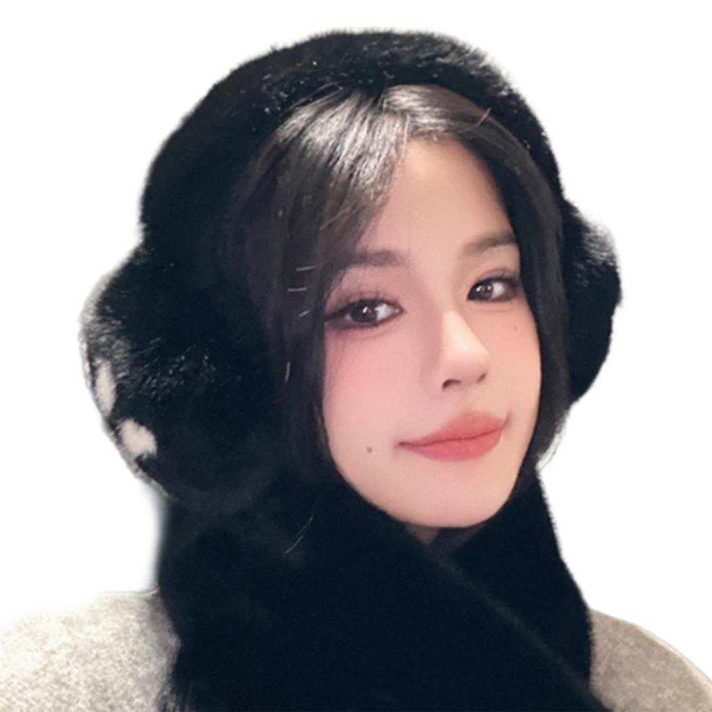 Foldable Plush Ear Muffs With Bowknot/Paws Pattern For Women And Girls Winter Outdoor Activity Ear Protectors