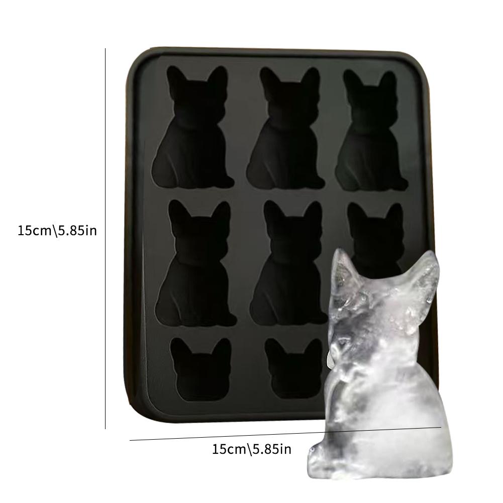 French Bulldog Ice Mold 3D Silicone Dog Ice Tray Fun Animal Shape Popsicle Mold for Whiskey Party Drinks French Bulldog Ice Mold