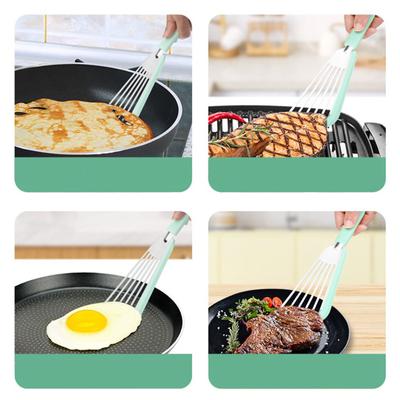 Thin Edge Silicone-Spatulas for Flipping Fish Egg Cooking Utensils Heat Resistant Kitchen Spatulas for Nonstick Cookware
