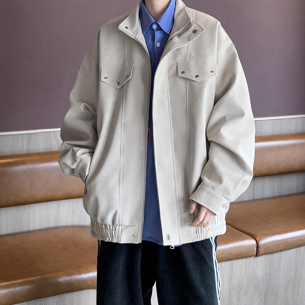 Meilade Men's Retro PU Leather Jacket - Autumn/Winter Trendy, High Street Loose Fit, Handsome Stand Collar Casual Outerwear