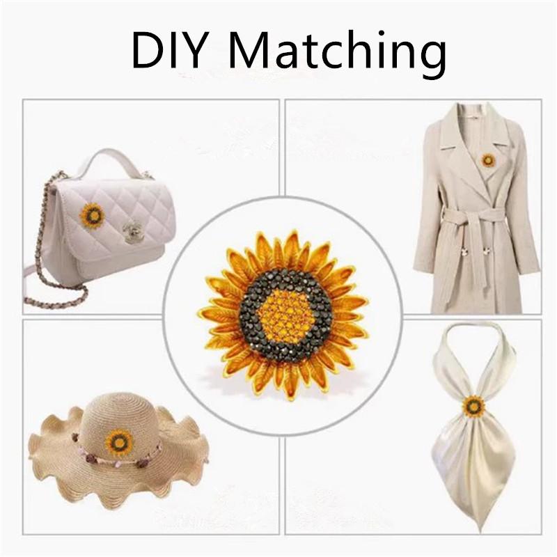 1Pc Fashionable and Exquisite Sunflower Brooch for Men and Women Creative Retro Personality Pin Party Birthday Gift Souvenir