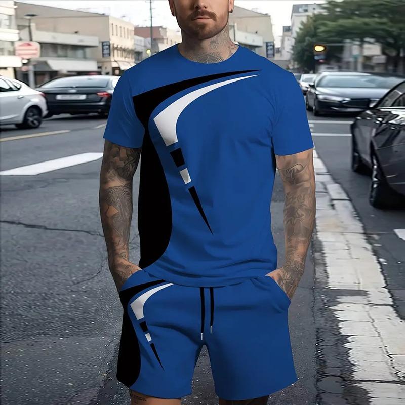 Summer Men's Loose Short-sleeved Shirts Sweaty Quick-drying Shorts Men's Classic Sports Suit Large Size Office Two-piece Set