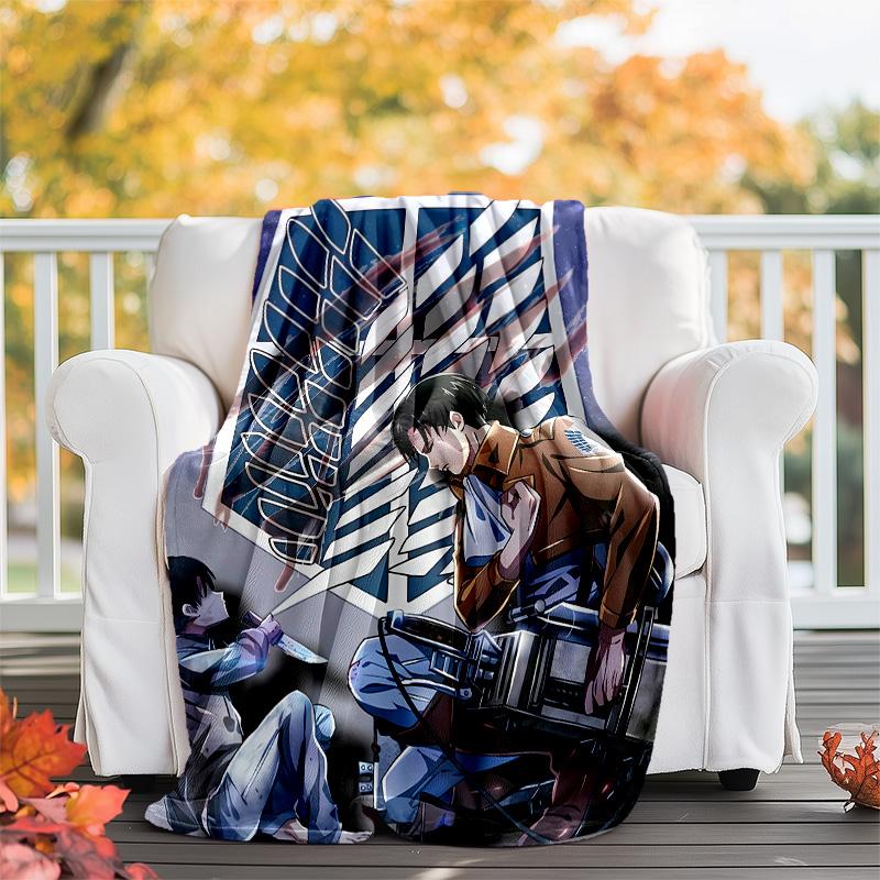Attack on Titan printed throw blanket—lightweight,soft,warm;versatile blanket for all seasons—perfect as &air-conditioning throw,nap blanket