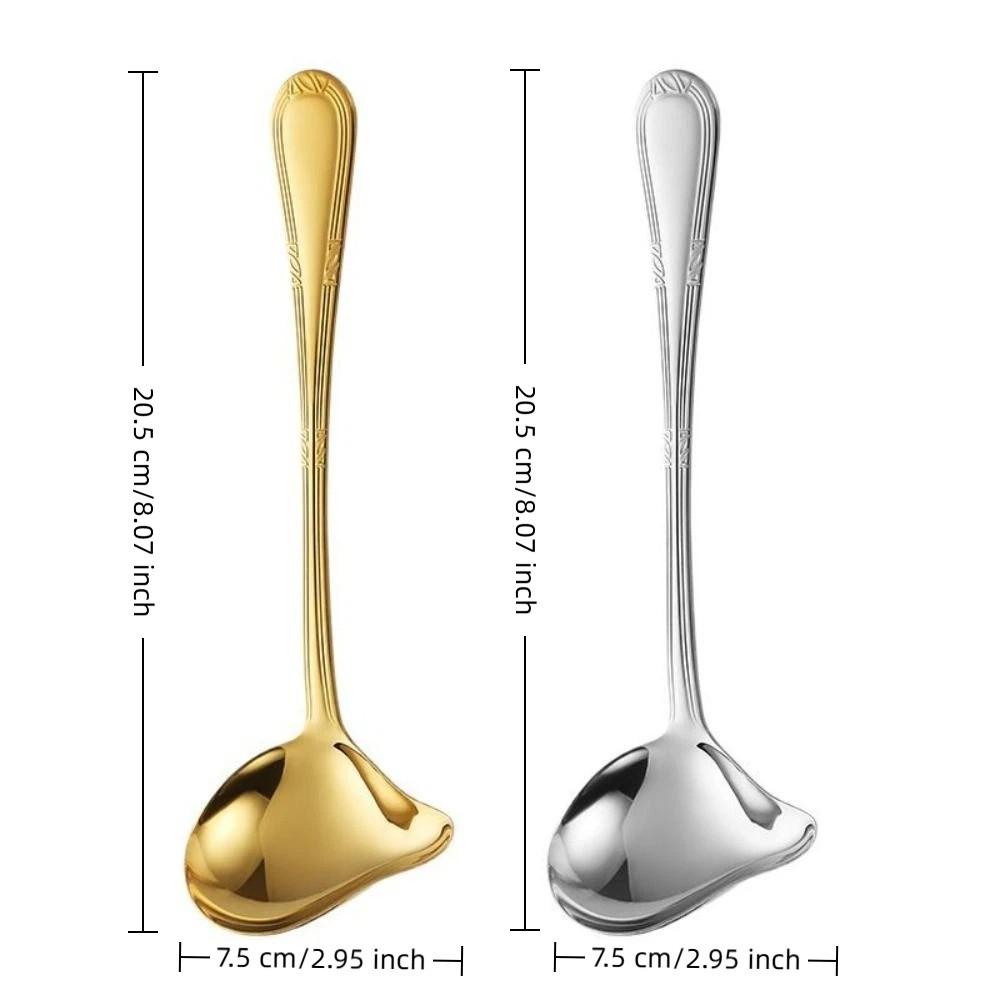 Duckbill Shape Stainless Steel Soup Spoon Mirror Polishing Serving Spoon for 2pcs Home Kitchen