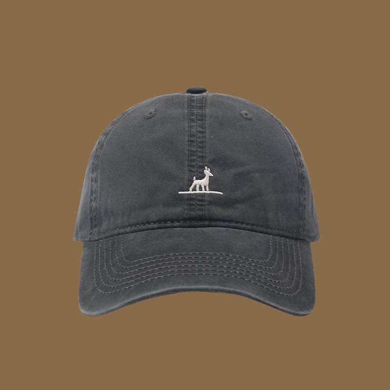 Cartoon Embroidered Logo 6 Panel Curved Brim Cotton Adjustable Daily Wear Sun Protection Baseball Cap