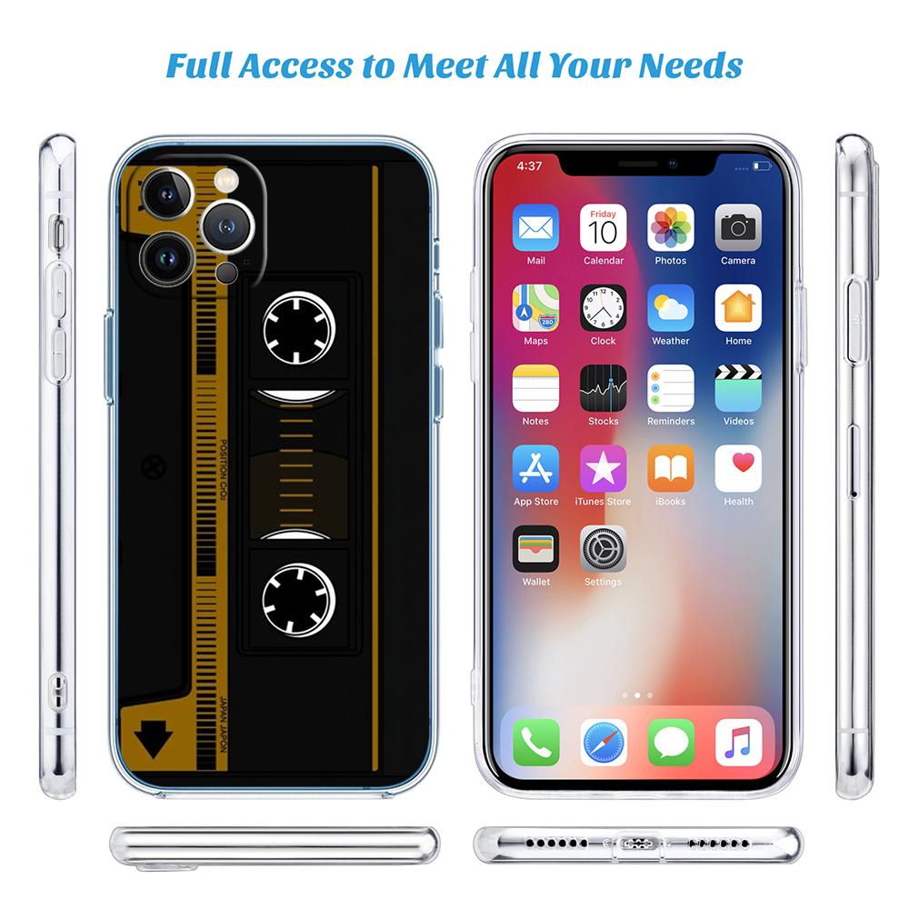 Cassette Vintage Boombox Tape Transparent Phone Case for Motorola Moto G7 G8 G9 G84 G85 G73 G24 G15 Z2 Play Power Plus