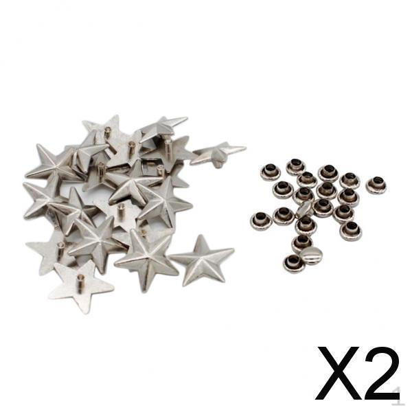 

2x20 19мм Античные Звездообразные Заклепки Шипы Кнопки-защелки , 2