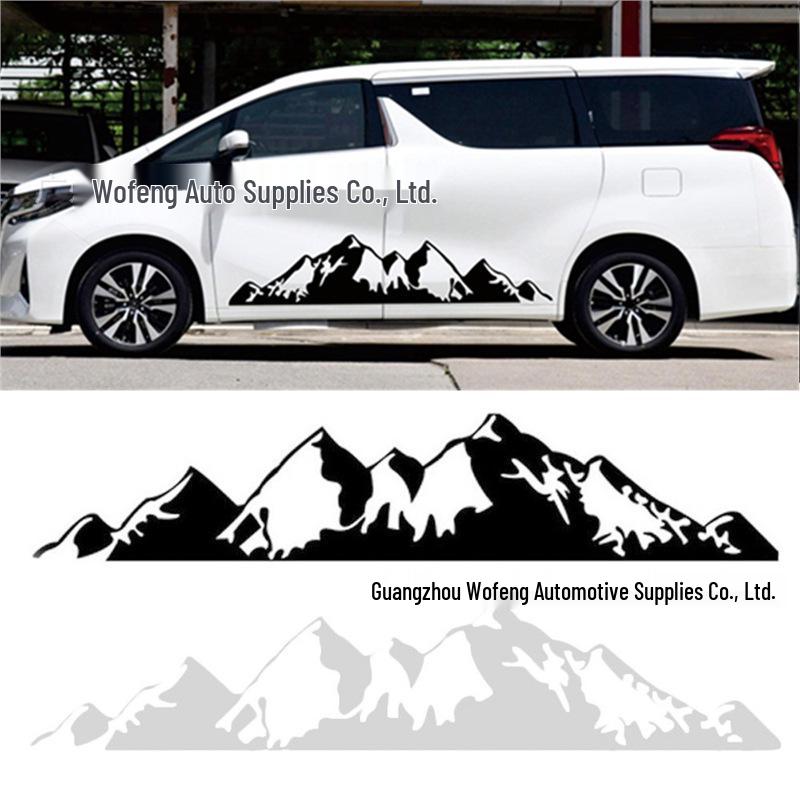 

Universal Mountain Range Car Body Vinyl Decal - Model D336 Blue Pair