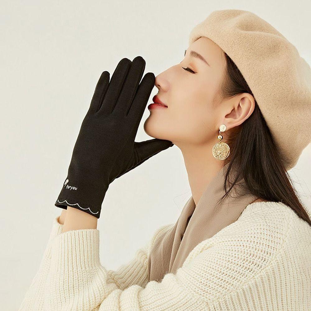 Touchscreen Cold Weather Gloves Thickened Windproof Gloves All Finger Gloves  for Autumn Winter