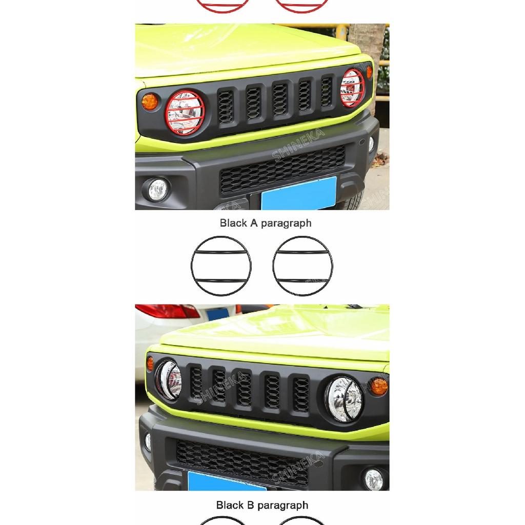 SHINEKA Lamp Hoods Car Front Headlight Lamp Decoration Cover for Suzuki Jimny 2019 2020 2021 2022 2023 Up Exterior Accessories