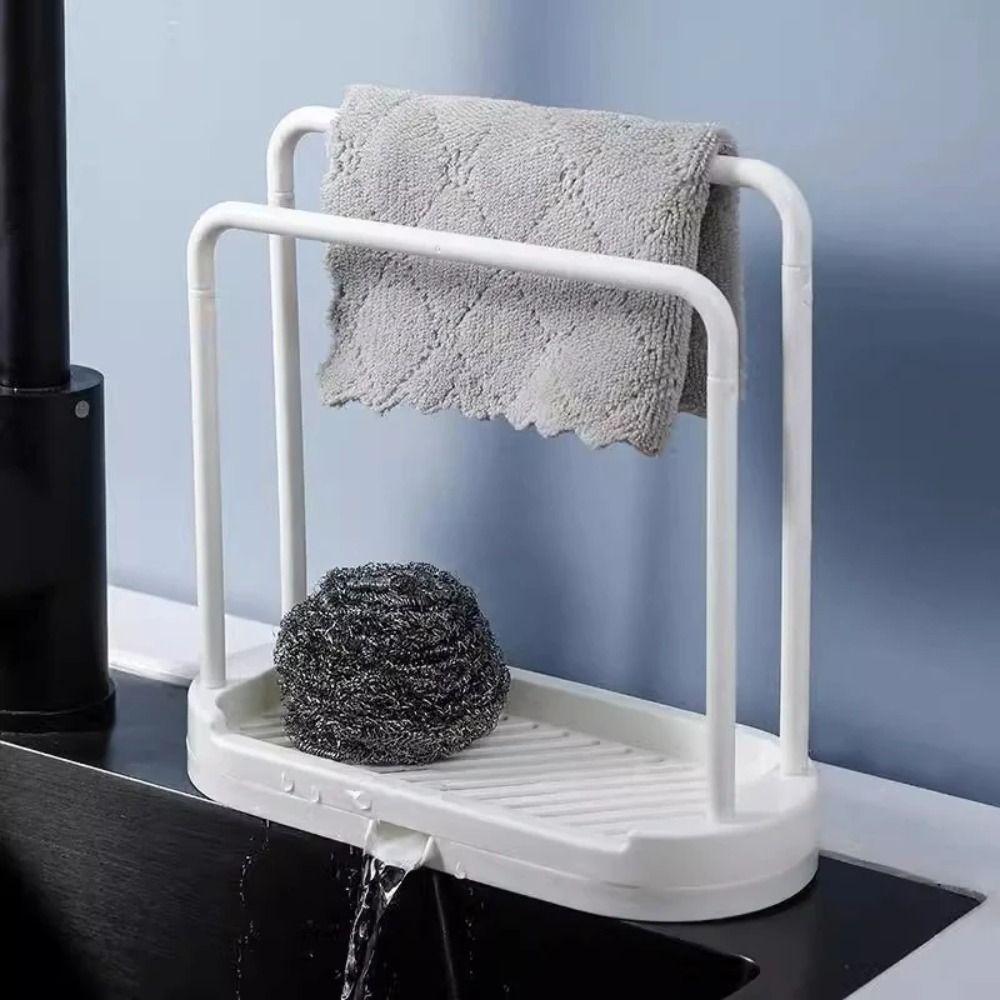 Detachable Kitchen Dishcloth Holder Double-Layer Hollow Design Countertop Rag Hanger Multifunctional Easy To Clean