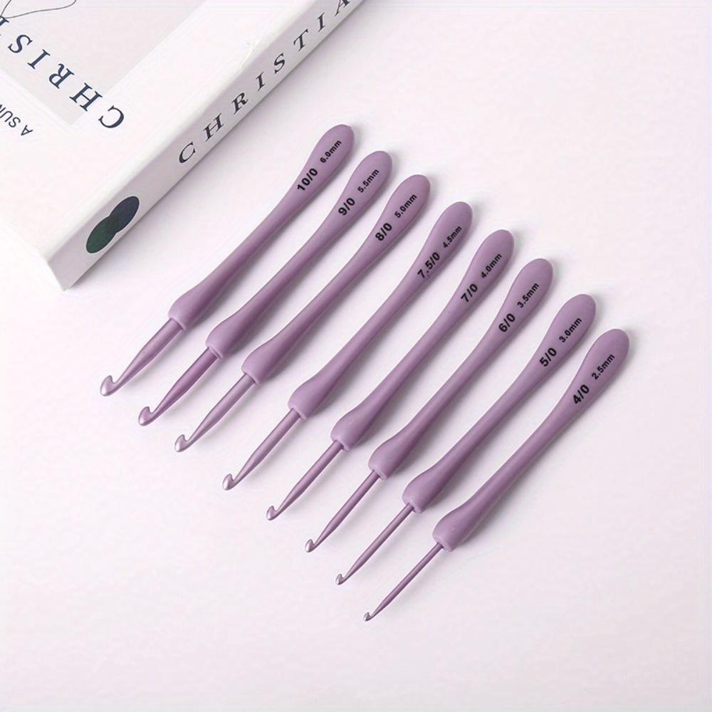 8Pcs/set Purple Crochet Hooks Set Craft Crochet Weaving Knitting Needles Hooks for Sewing Crafts Stitching 2.5-6.0mm