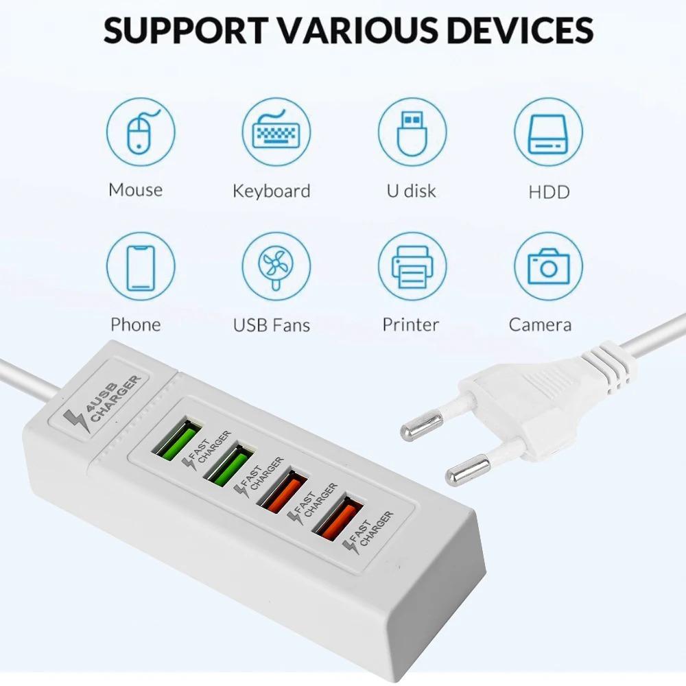 USB 3.0 Charging Electrical Socket Fast Charging Extension Cable Socket Universal Charger Station