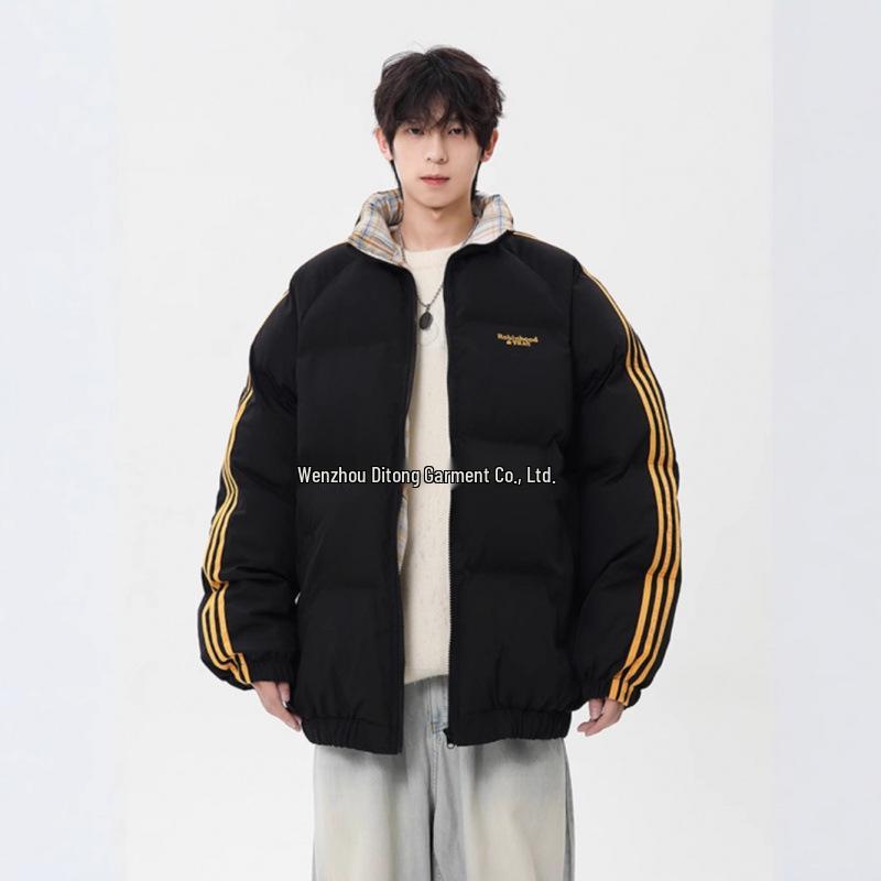 Men s Winter 2024 Thickened Warm Stand Collar Youth Cotton Jacket - Trendy Brand Couple Coat XXL
