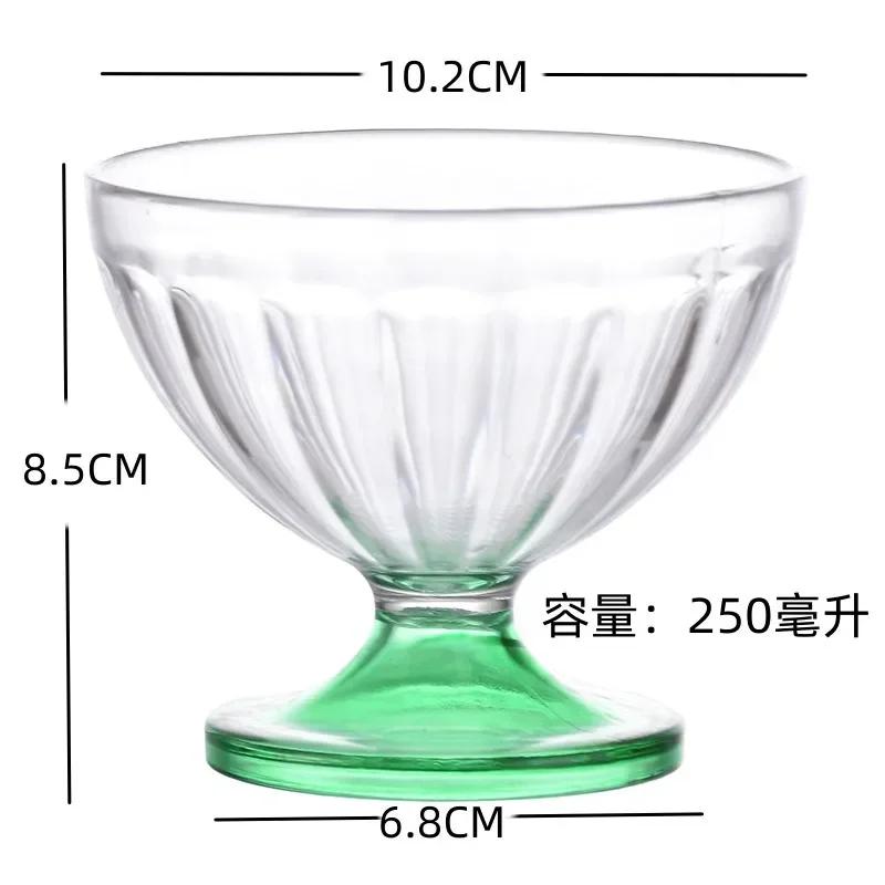 Transparente Salatteller 250ml Klare Kunststoff-Salatschale Für Dessert Shake Kelchglas Geprägter Eisbecher Zuhause