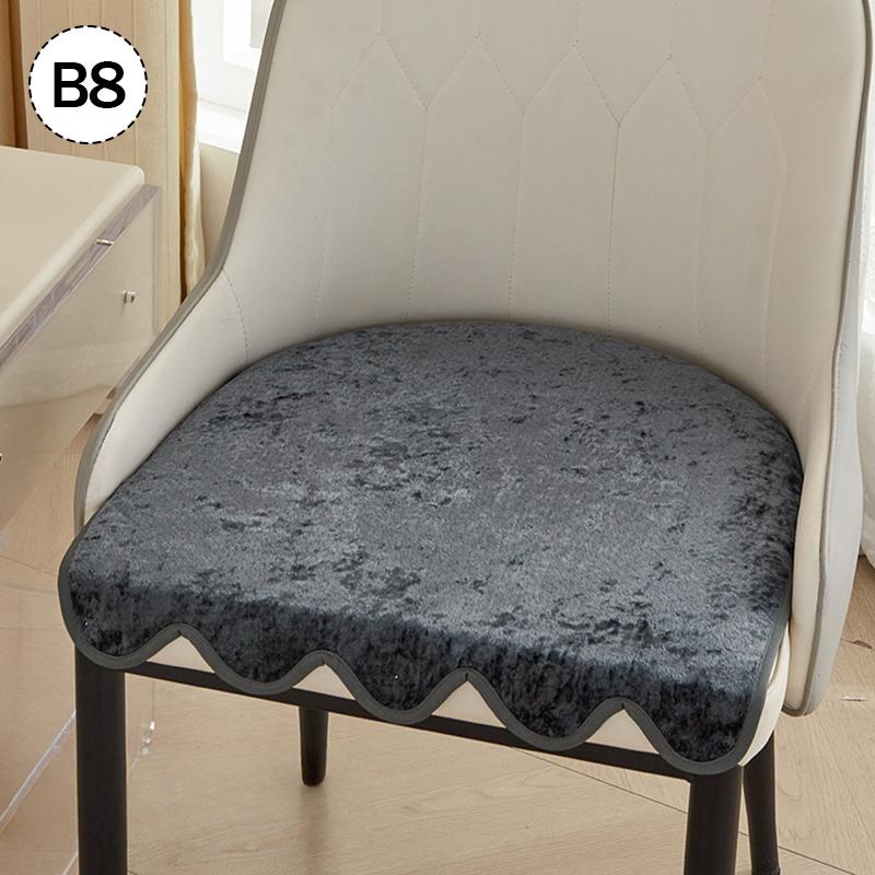 

Chenille Chair Seat Cushion Non-Slip Chair Mat Home Dining Chair Pad Restaurant Hotel Wedding Party Chair Decor Seat Cover 49XW43cm