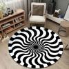 Cozy Round Gothic Multicolor Accent Rug, Non-Slip Floor Mat for Dining Room