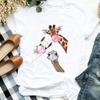 1 pièce T-shirt Giraffe Soufflant du Chewing-gum Éléphant Giraffe T-shirt Durable Grande Taille Décontracté Trajet Quotidien Streetwear