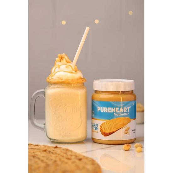 Pureheart Beurre de Cacahuète Crémeux 510 g | Cacahuètes Grillées Naturelles et Premium | Riche en Protéines, Riche en Fibres | Zéro Acides Gras Trans