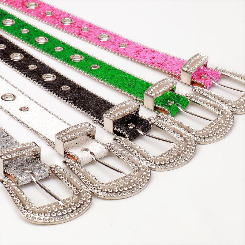 Super Shiny Belt for Women with High-end Skirt Accessories for Women's Belts for European and American Fashion Rhinestones Hot Girls Belt