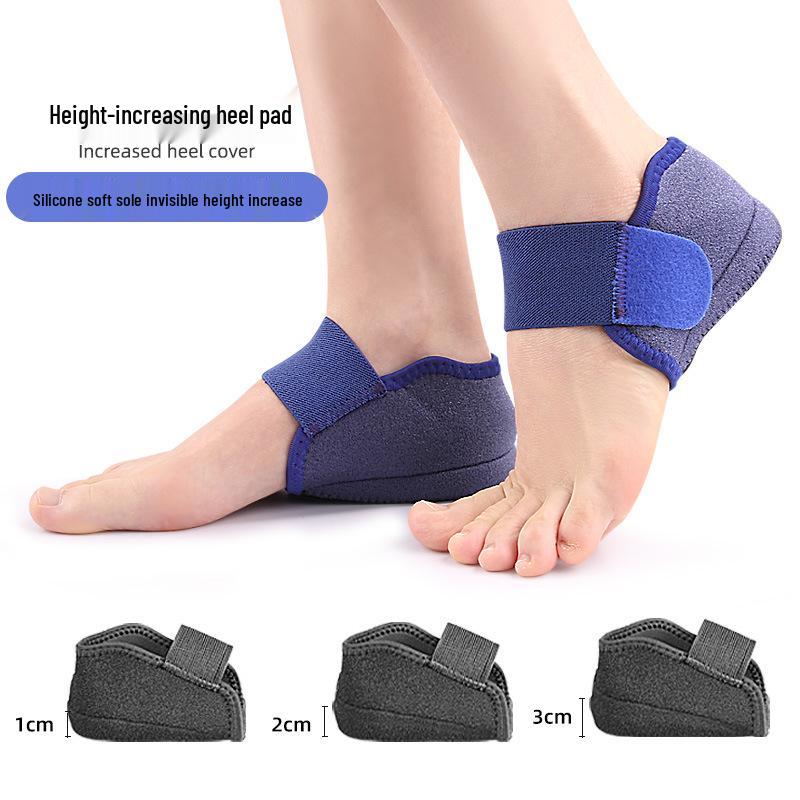 Shock-Absorbing Height-Boosting Velcro Silicone Heel Sleeve Pad