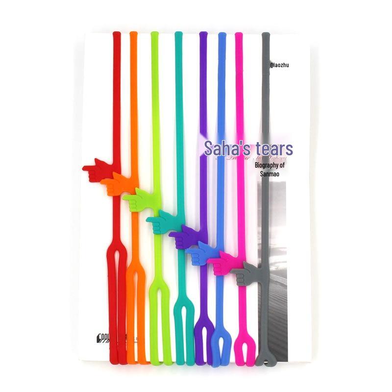 Silicone Finger Gel Bookmark - High Elasticity & Cute Design for Office Stationery