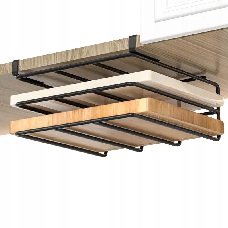 Stand Shelf For Cutting Boards Hanging Metal Black For Kitchen