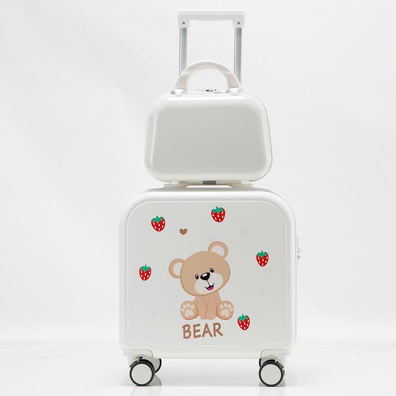 Child Luggage Girls Small Leather Suitcase Handbags Password Set Suitcases 2024 New Cute Cabin Trolley Case