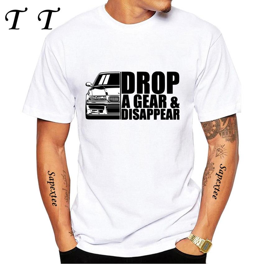 Ny Sommar Herr Kortärmad Vintage Tyskland EUDM E36 M3 T-shirt Legend Sportbil Design Pojke Vardagstoppar Cool Man T-shirts Vit