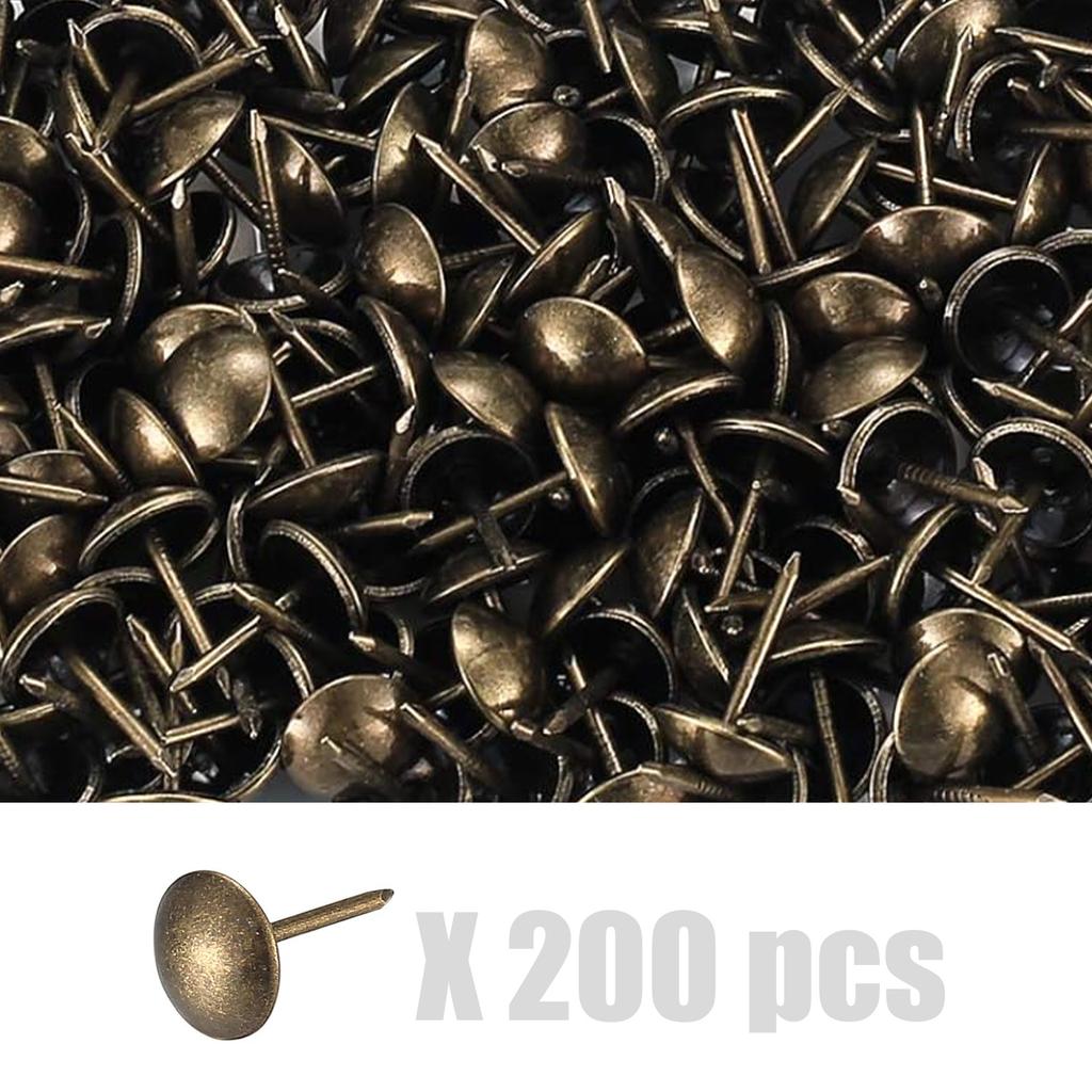 Pack Of 200 11x17mm Antique Metal Sofa Nails Decorative Upholstery Tacks For Furniture Restoration & DIY Projects Use